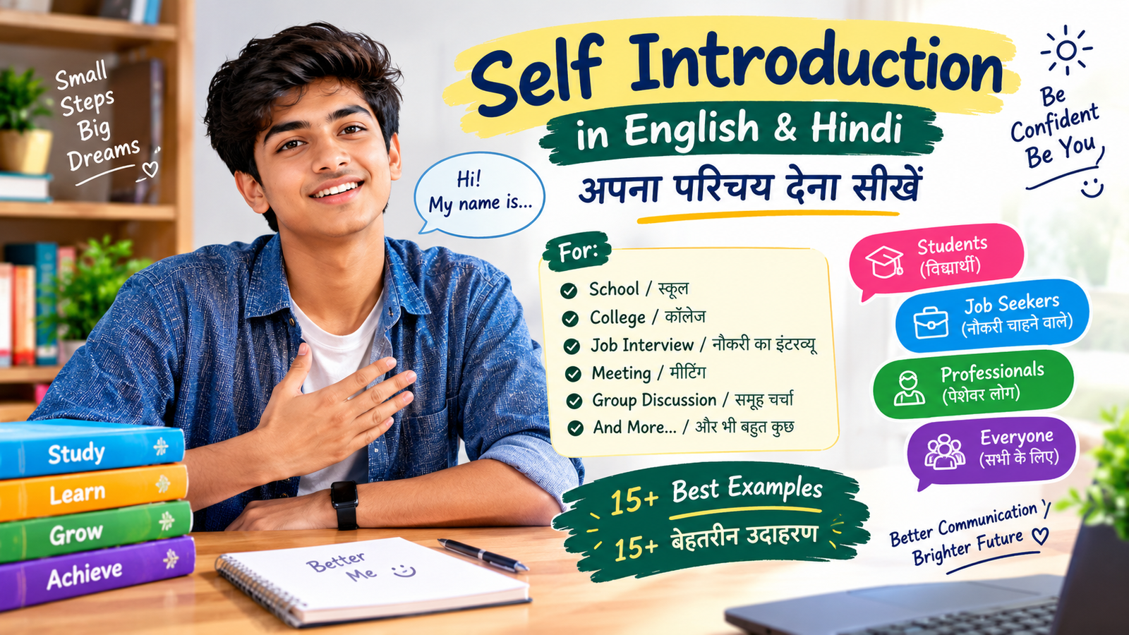 15 Self Introduction Examples in English and Hindi | अपना परिचय देना सीखें